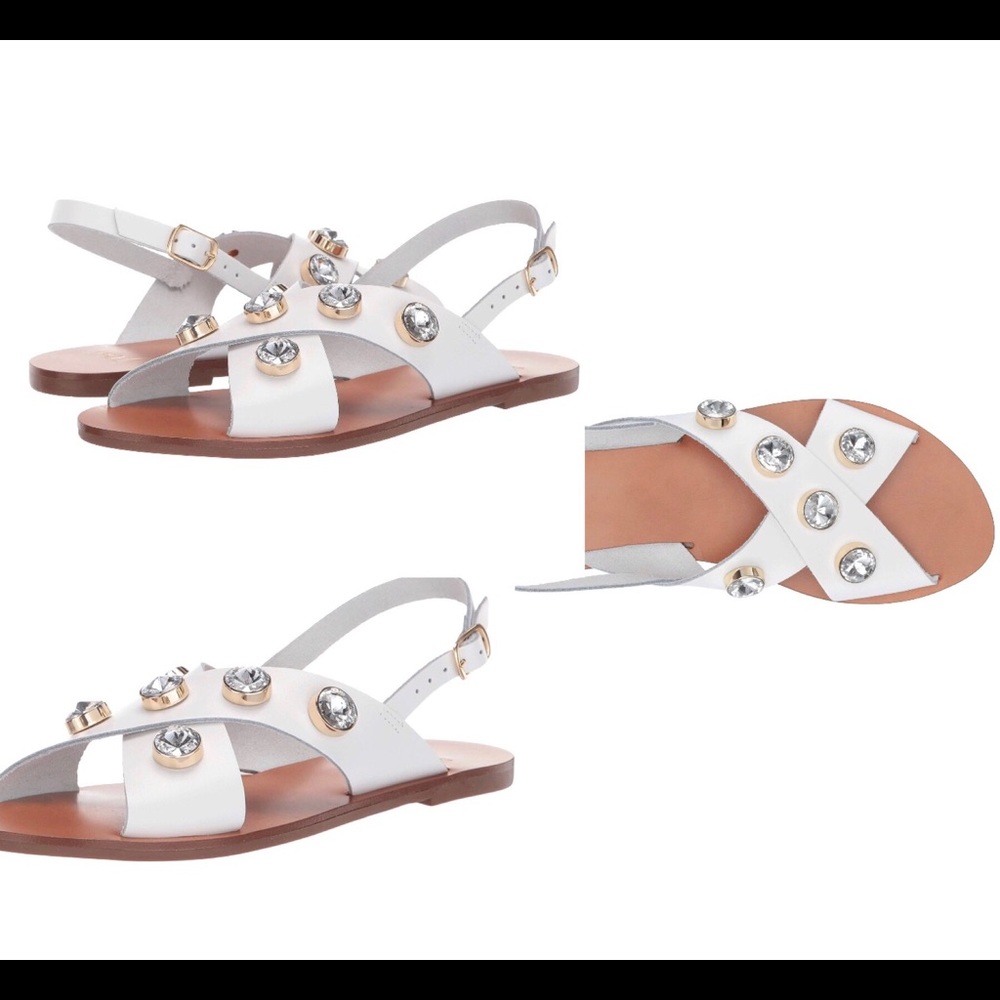 J.Crew Vachetta Cross Strap Jeweled Giann…